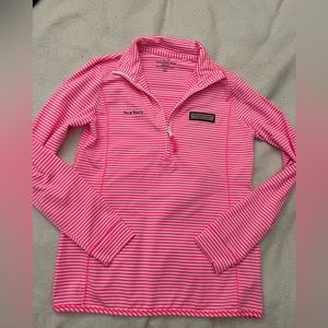 Pink & white athletic material vineyard vines zip up